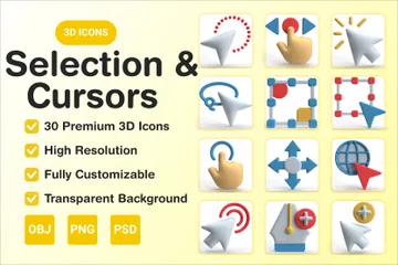 Selection And Cursors 3D Icon Pack