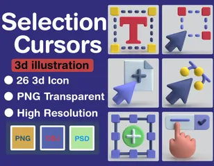 Selection And Cursors 3D Icon Pack