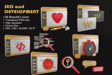 Seo And Development 3D Icon Pack