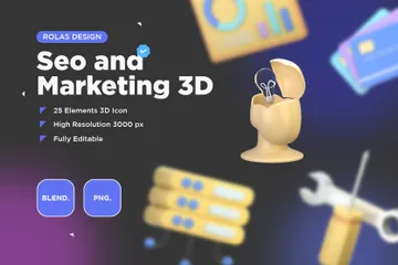 Seo And Marketing 3D Icon Pack