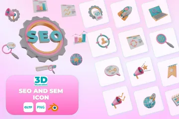 SEO AND SEM 3D Icon Pack