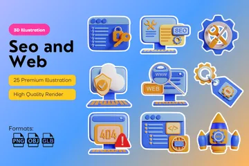 Seo And Web 3D Icon Pack