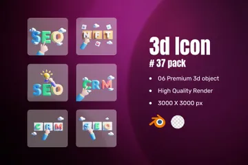 SEO-Arbeit 3D Icon Pack