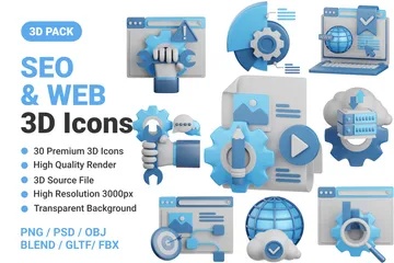 Seo e Web Pacote de Icon 3D