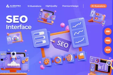 SEO Interface 3D Icon Pack