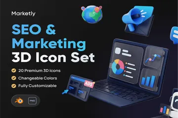 SEO & Marketing 3D Icon Pack