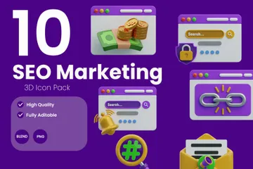 SEO Marketing 3D Icon Pack