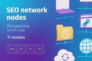 ネットワークノード 3D Illustrationパック