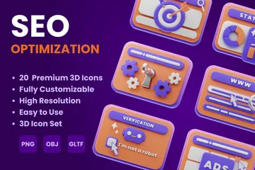 SEO Optimisation 3D Illustration Pack