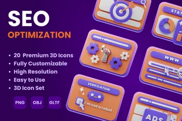 SEO Optimisation 3D Icon Pack