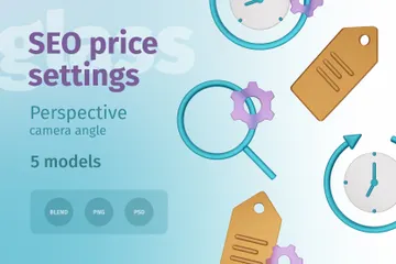 SEO Price Settings 3D Illustration Pack
