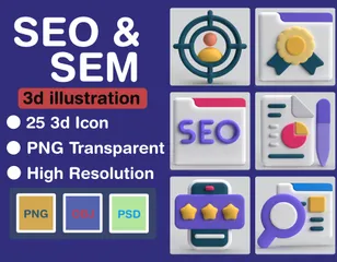 SEO & SEM 3D Icon Pack