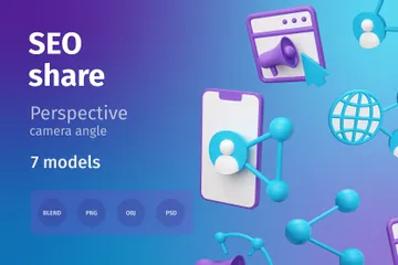 SEO Share 3D Icon Pack