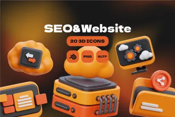 SEO e site Pacote de Icon 3D