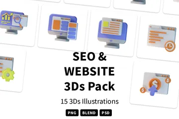 SEO e site Pacote de Icon 3D