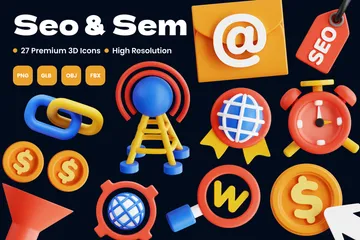 SEO und SEM 3D Icon Pack