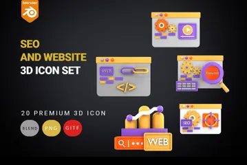 SEO und Website 3D Icon Pack