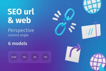 URL y Web Paquete de Illustration 3D