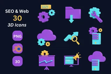SEO & Web 3D Icon Pack