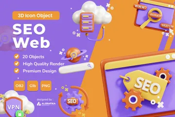 SEO Web 3D Icon Pack