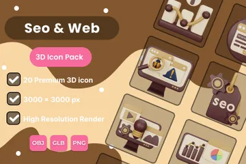 Seo & Web 3D Icon Pack