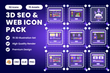 SEO Web 3D Icon Pack