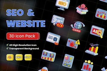 SEO & Website 3D Icon Pack