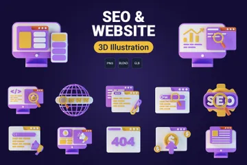 Seo & Website 3D Icon Pack
