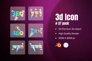 SEO Work 3D Icon Pack