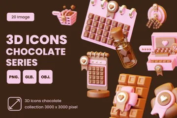 Série Chocolate Pacote de Icon 3D