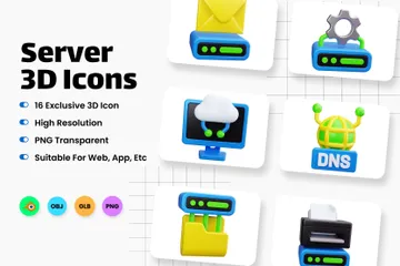 Server 3D Icon Pack