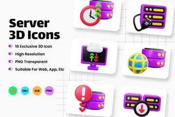 Server 3D Icon Pack