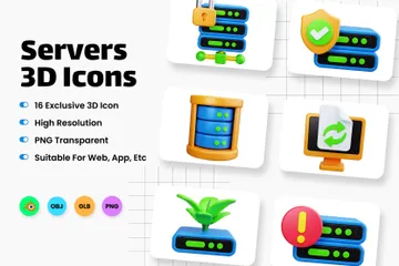 Server 3D Icon Pack