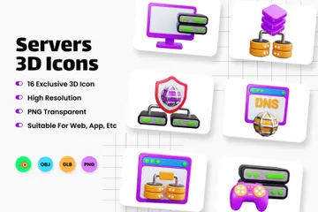 Servers 3D Icon Pack