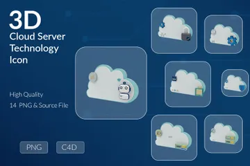 Serveur Cloud Pack 3D Icon