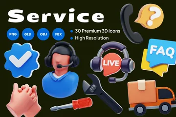 Service 3D Icon Pack