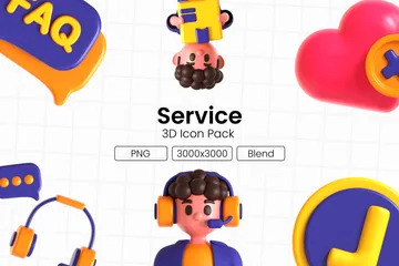 Service 3D Icon Pack