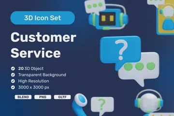 Service client Pack 3D Icon