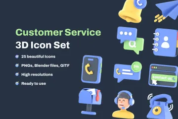Service client Pack 3D Icon