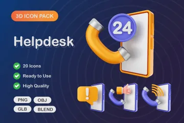 Bureau d'aide Pack 3D Icon