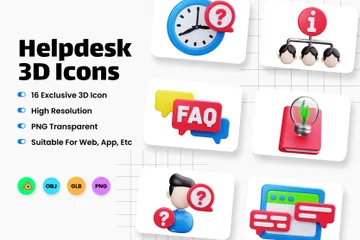 Bureau d'aide Pack 3D Icon