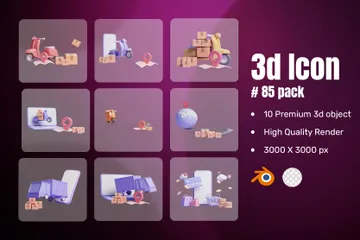 Service de livraison en ligne Pack 3D Icon