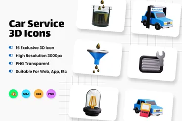 Service automobile Pack 3D Icon