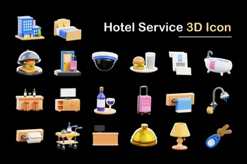 Services hôteliers Pack 3D Icon