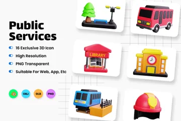 Service publique Pack 3D Icon