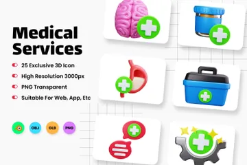 Services médicaux Pack 3D Icon