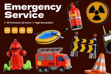 Servicio de emergencia Paquete de Icon 3D