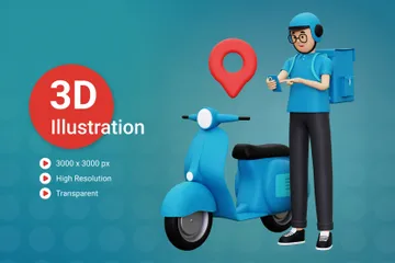 Servicio de entrega Paquete de Illustration 3D