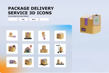 Servicio de entrega de paquetes Paquete de Icon 3D