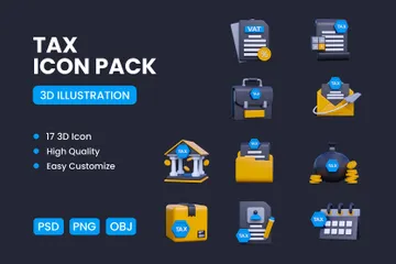 Servicio de Impuestos Paquete de Icon 3D